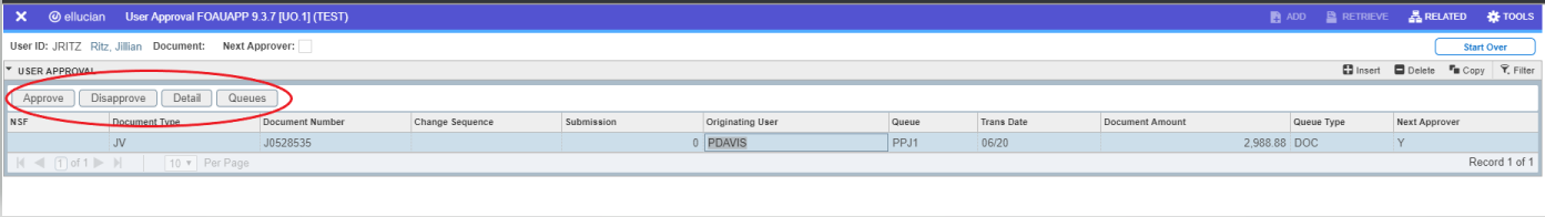 Screenshot of FOAUAPP